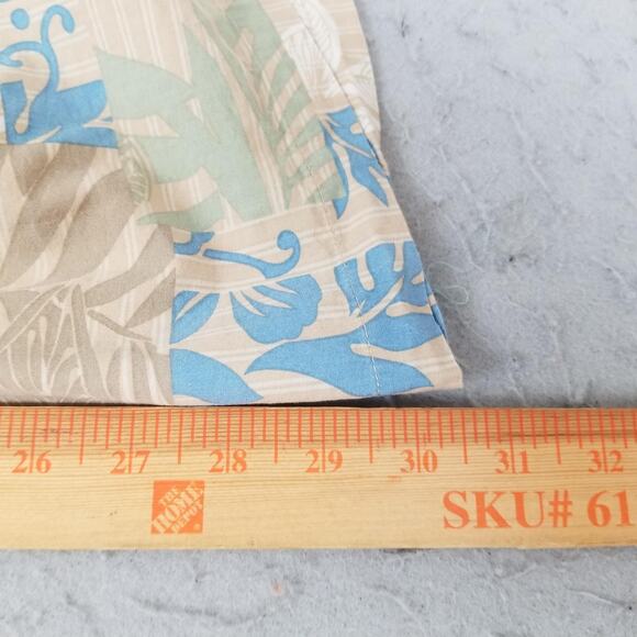 Boca Classics Shirt Mens 2XL Tan Blue Hawaiian Aloha Camp Short Sleeve Button - Picture 14 of 16